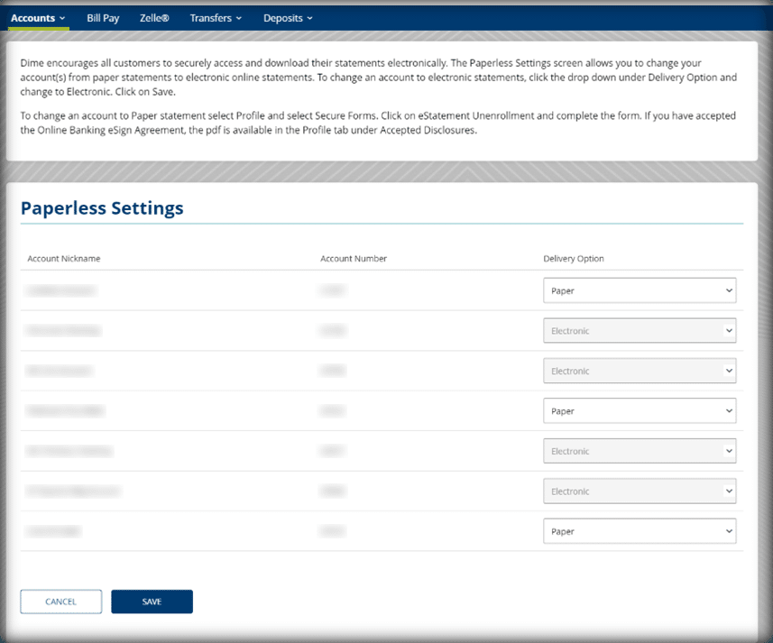 Paperless Settings